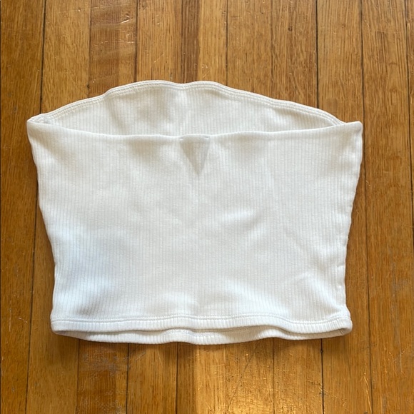 White Ribbed Tube Top - Picture 2 of 3